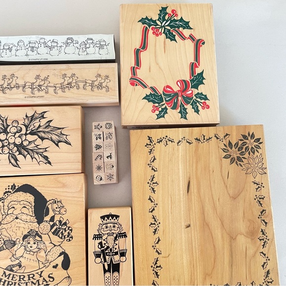 PSX Northwoods Magenta & Others Christmas Holiday Rubber Stamp Lot Winter Scene - Picture 4 of 13